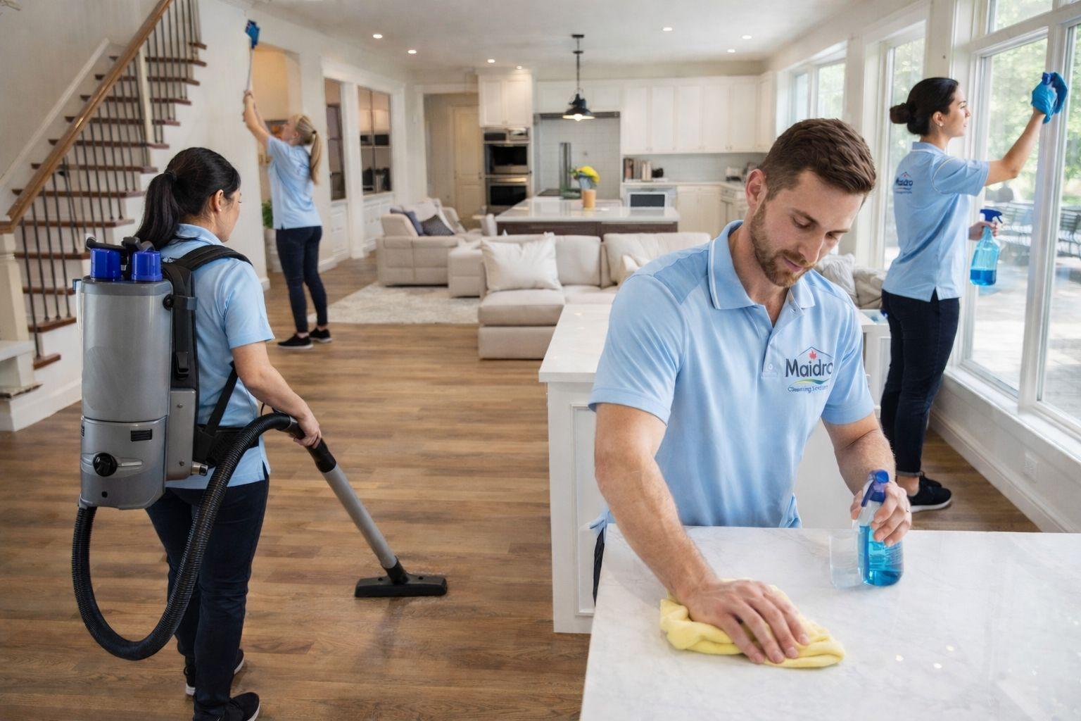 Professional cleaning service in action