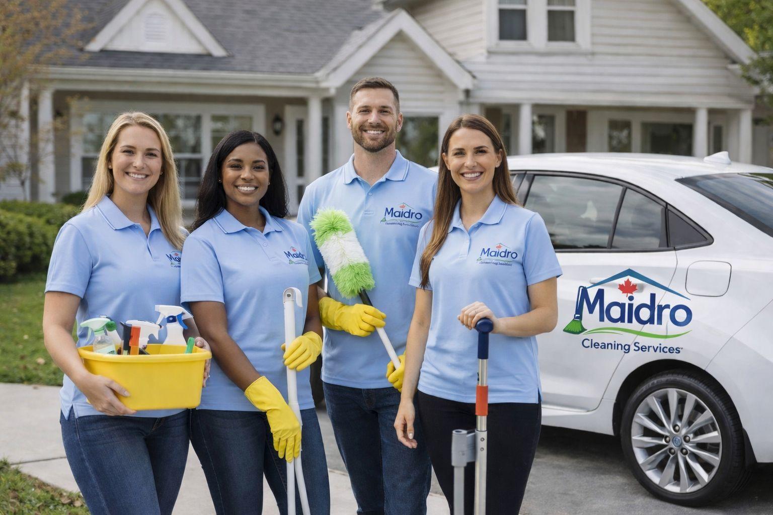 Professional cleaning team at work